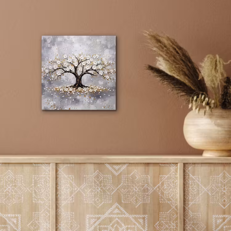 Aluminium schilderij - Boom - Bloemen - Natuur - Abstract - Wit — 5