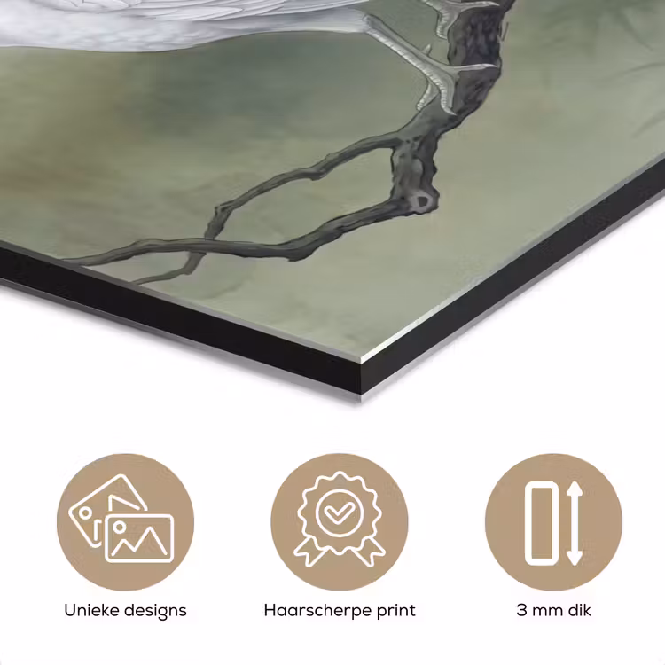 Aluminium schilderij - Pauwen - Wit - Natuur - Groen — 7