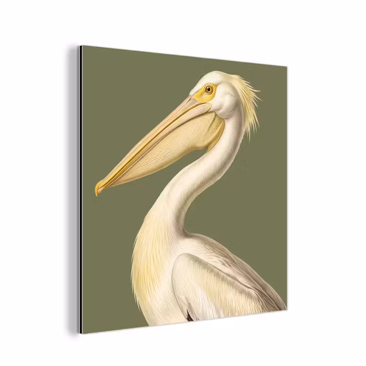 Aluminium schilderij - Pelikaan - Wit - Vogel - Klassiek - Natuur — 1