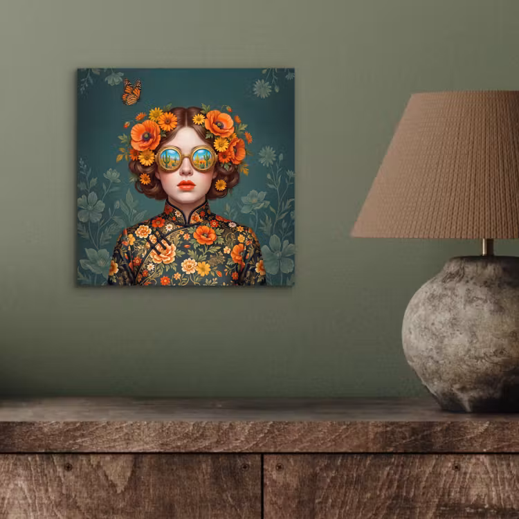 Aluminium schilderij - Portret - Vrouw - Kleurrijk - Expressief — 3