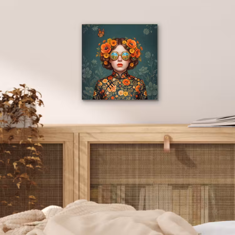Aluminium schilderij - Portret - Vrouw - Kleurrijk - Expressief — 4