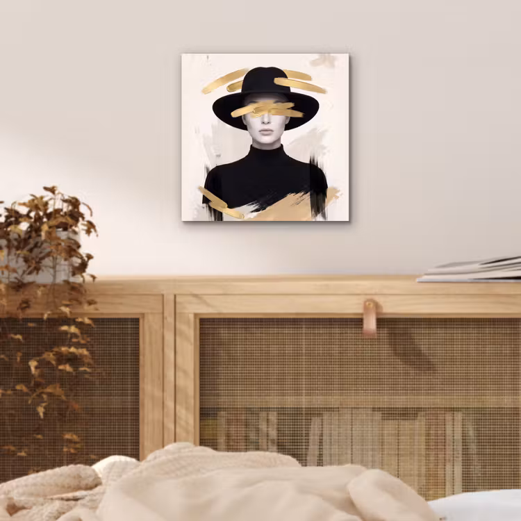 Aluminium schilderij - Vrouw - Portret - Modern - Goud - Kunst — 4