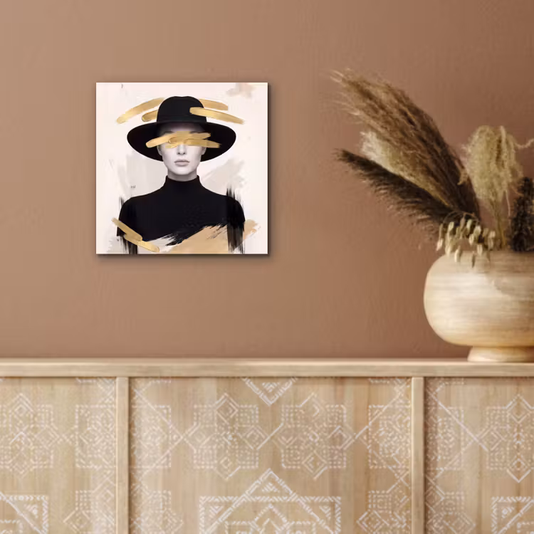Aluminium schilderij - Vrouw - Portret - Modern - Goud - Kunst — 5