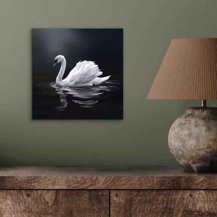 Aluminium schilderij - Zwaan - Water - Natuur - Realistisch - Wit — 3