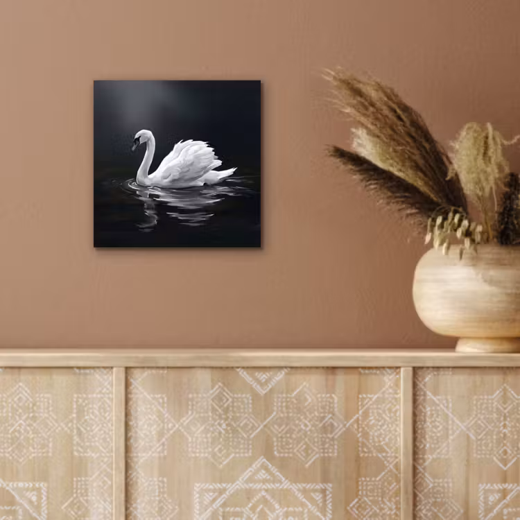 Aluminium schilderij - Zwaan - Water - Natuur - Realistisch - Wit — 5