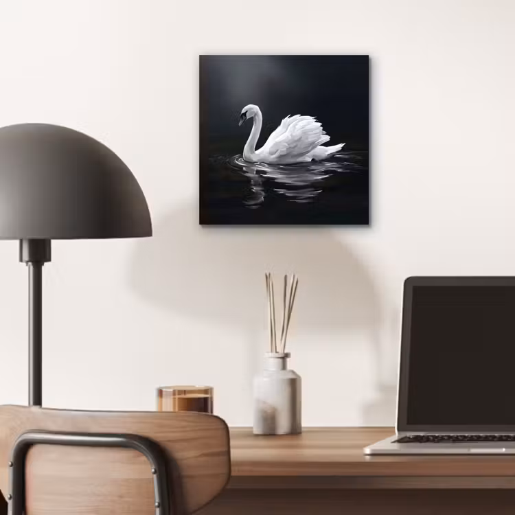Aluminium schilderij - Zwaan - Water - Natuur - Realistisch - Wit — 6