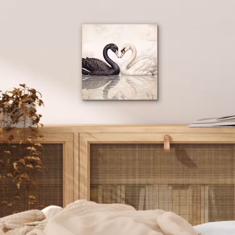 Aluminium schilderij - Zwanen - Hartvorm - Dieren — 4