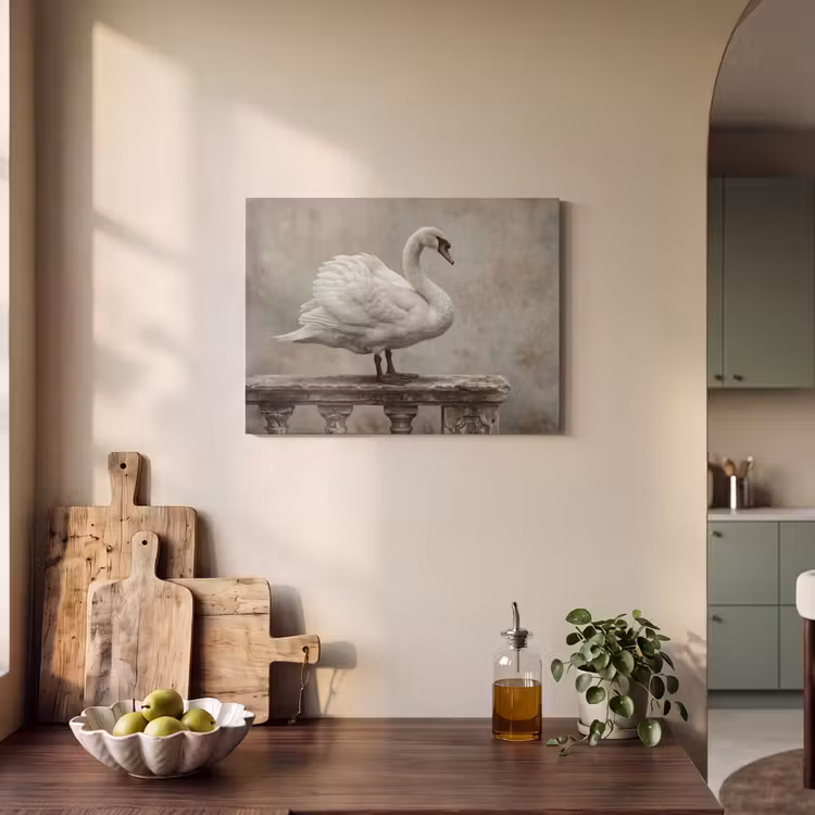Akoestisch schilderij - Zwaan - Elegant - Dieren - Wit — 3