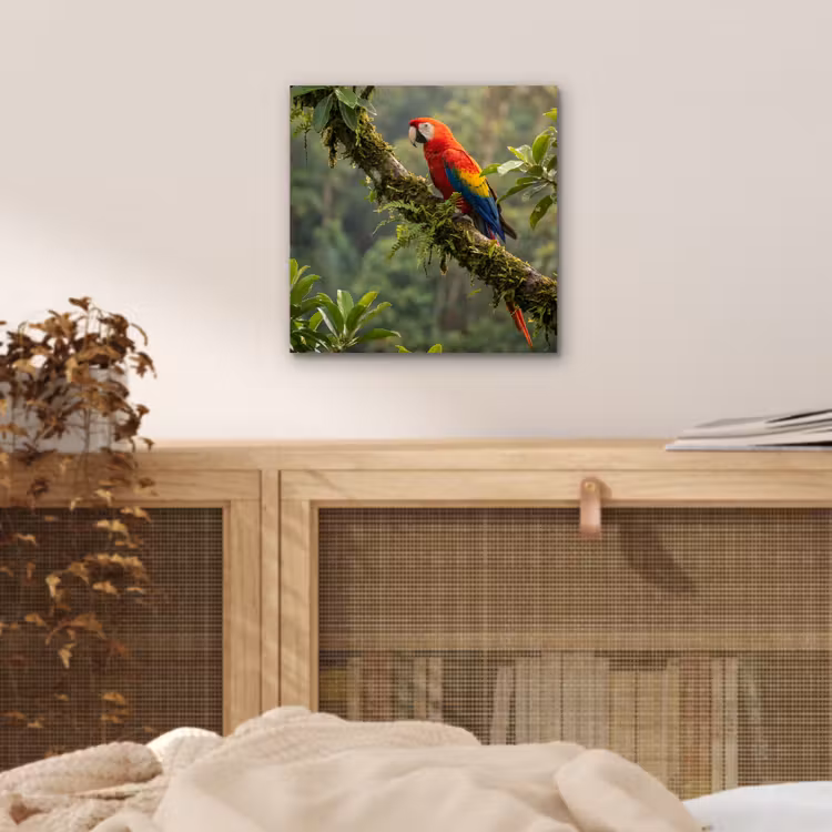 Aluminium schilderij - Ara - Jungle - Rood — 4