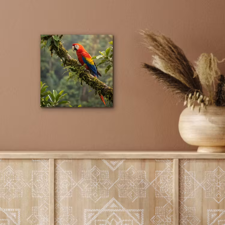 Aluminium schilderij - Ara - Jungle - Rood — 5