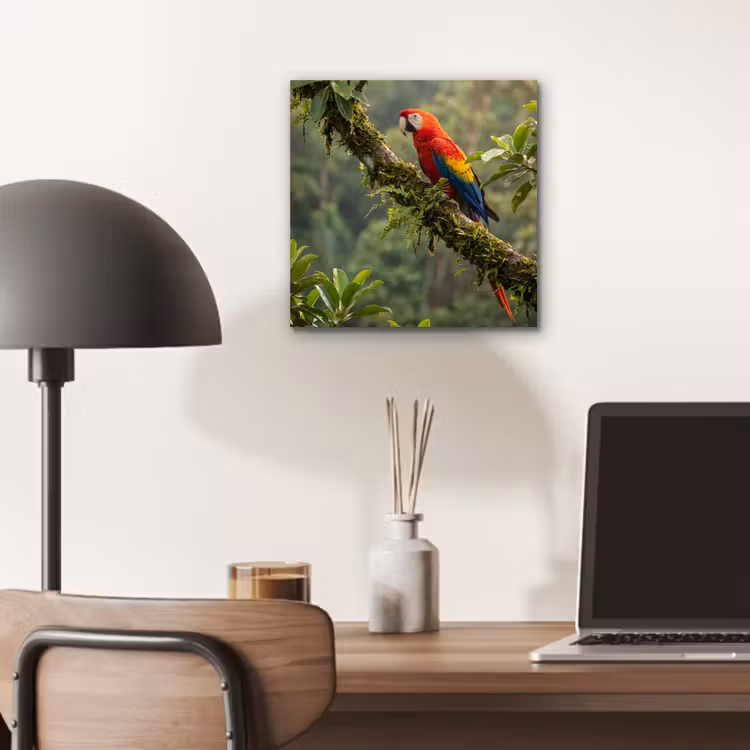 Aluminium schilderij - Ara - Jungle - Rood — 6