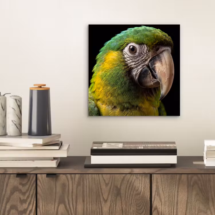 Aluminium schilderij - Ara - Portret - Groen — 2