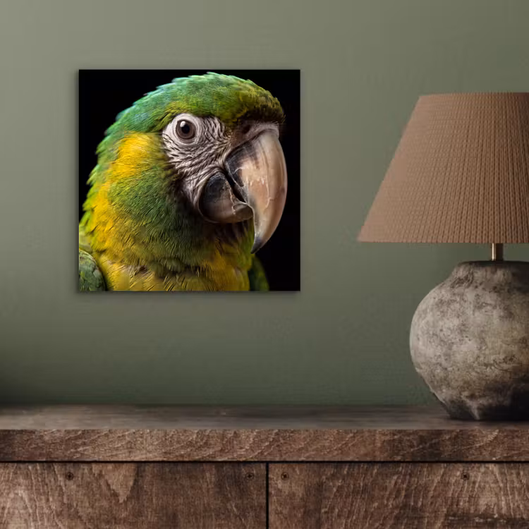 Aluminium schilderij - Ara - Portret - Groen — 3