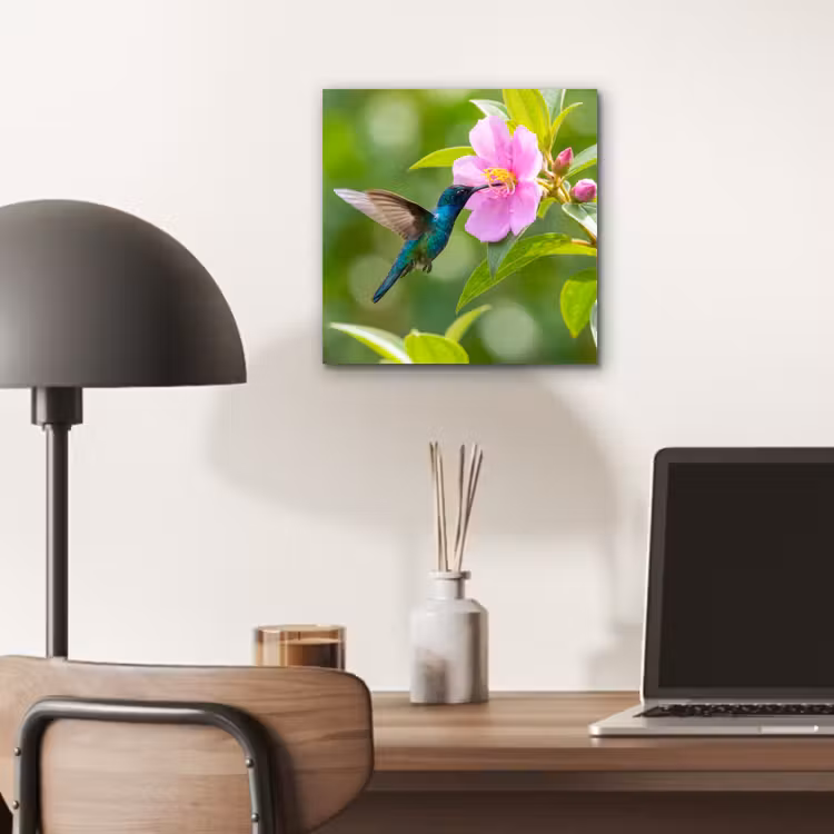 Aluminium schilderij - Kolibrie - Bloem - Natuur - Groen — 6