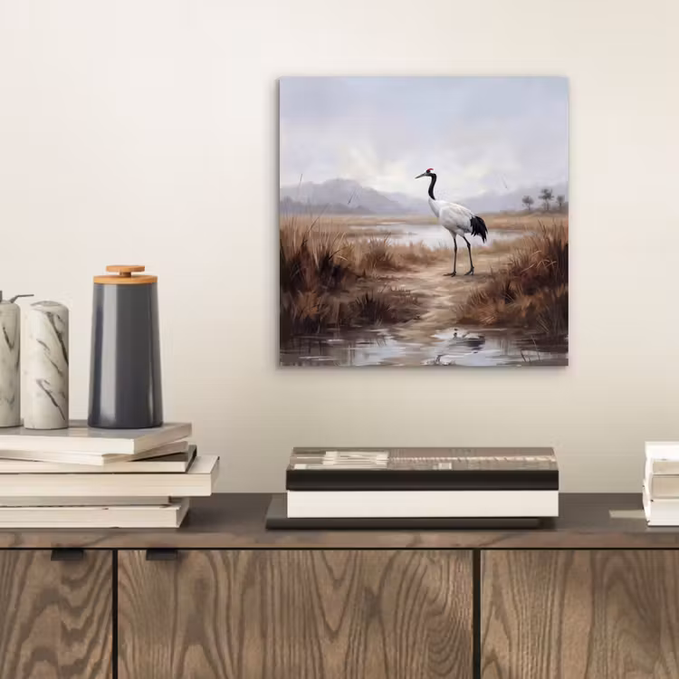 Aluminium schilderij - Kraanvogel - Natuur - Realistisch — 2