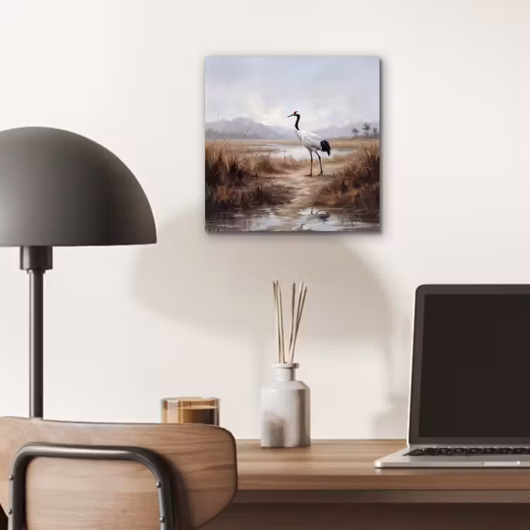 Aluminium schilderij - Kraanvogel - Natuur - Realistisch — 6