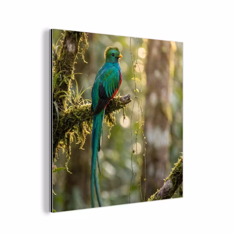 Aluminium schilderij - Quetzal - Jungle - Natuur - Groen — 1