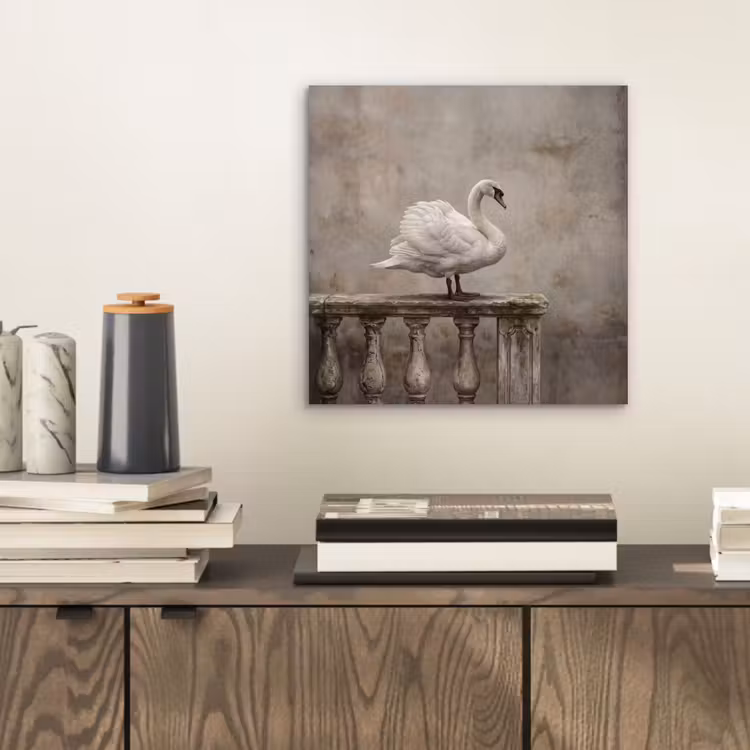 Aluminium schilderij - Zwaan - Elegant - Dieren - Wit — 2