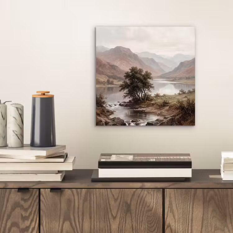 Aluminium schilderij - Berglandschap - Meer - Bergen - Vallei - Klassiek — 2