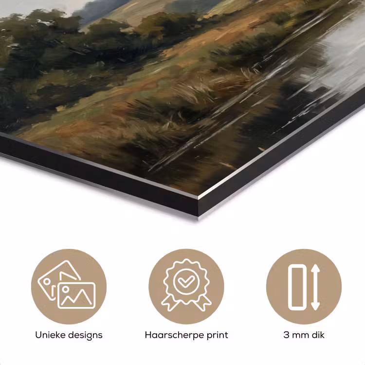 Aluminium schilderij - Eenden - Rivier - Landschap - Vlucht - Nostalgisch — 7