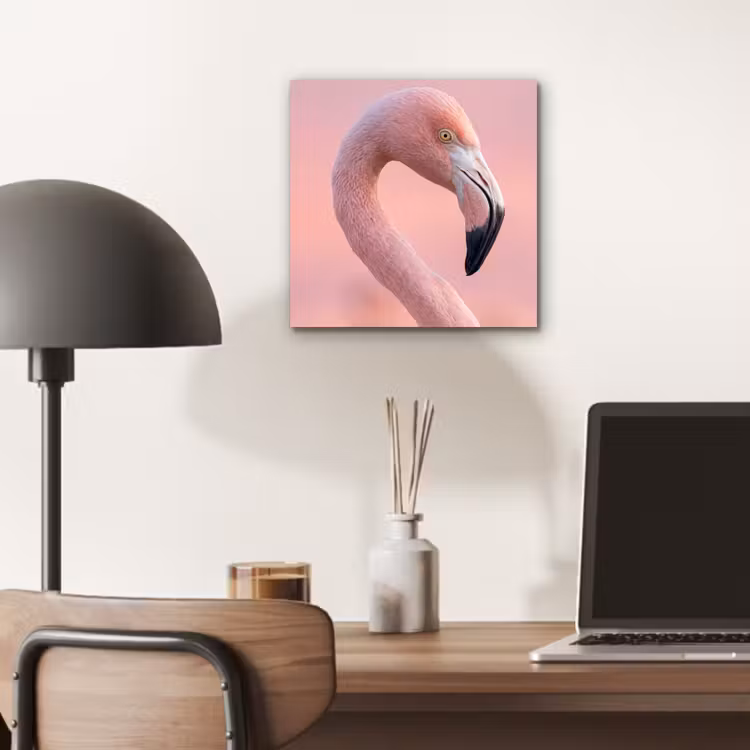 Aluminium schilderij - Flamingo - Portret - Roze — 6
