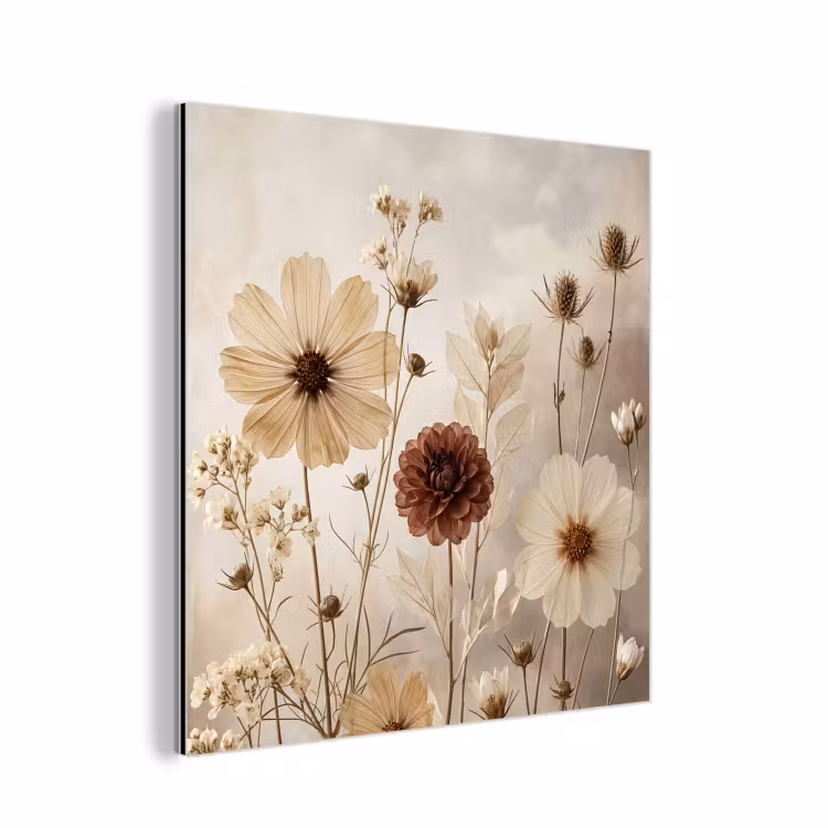 Aluminium schilderij - Wilde bloemen - Botanisch - Vintage - Natuur - Rustiek — 1