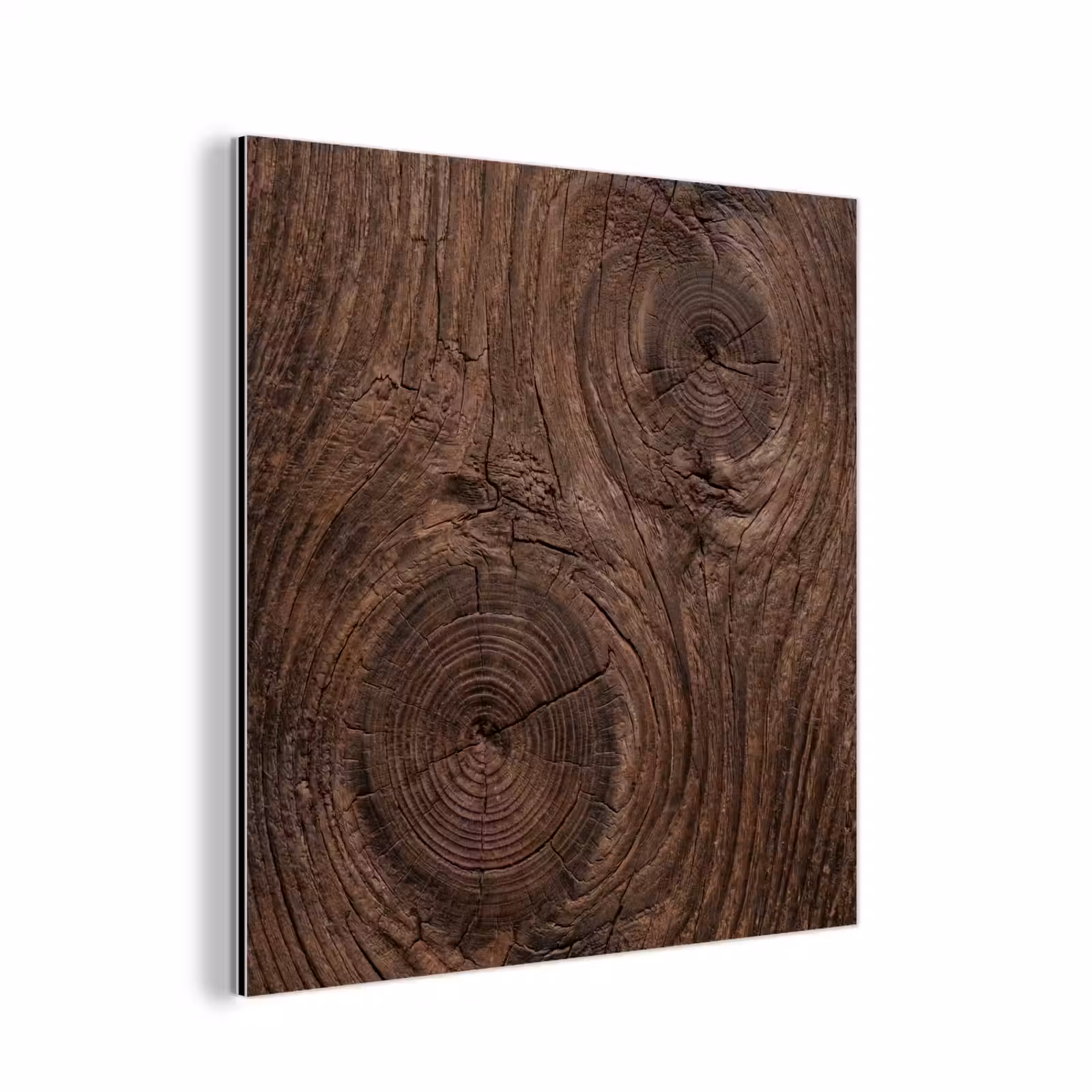 Aluminium schilderij - Houtnerf - Textuur - Patroon - Bruin - Rustiek — 1