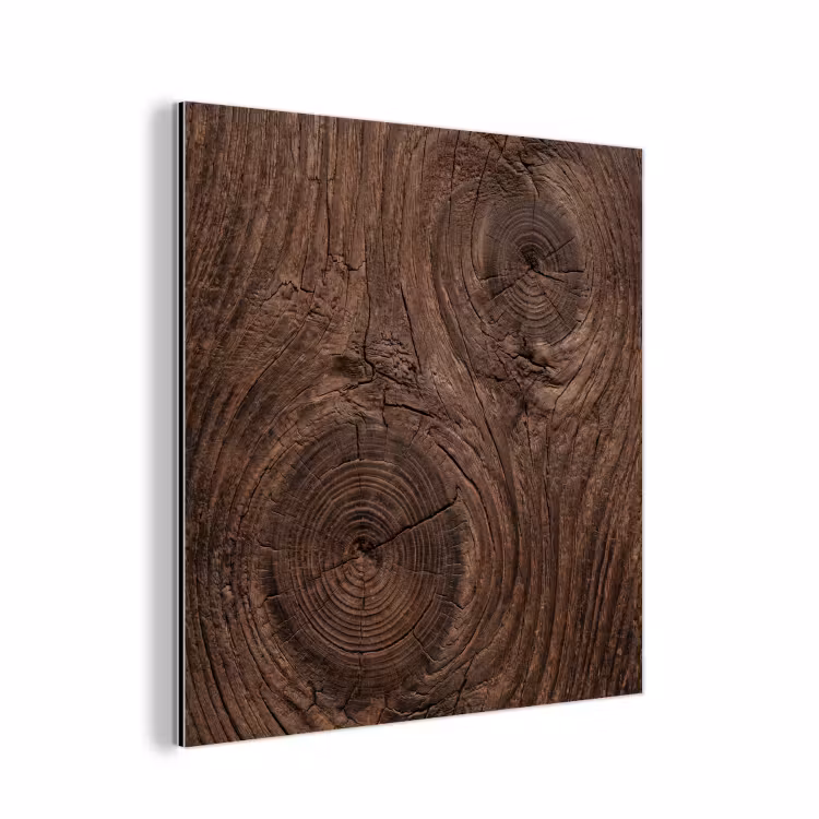 Aluminium schilderij - Houtnerf - Textuur - Patroon - Bruin - Rustiek — 1