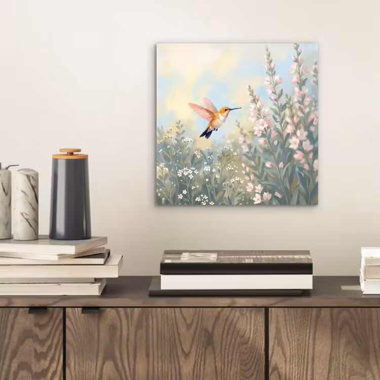 Aluminium schilderij - Kolibrie - Illustratie - Kleurrijk — 2