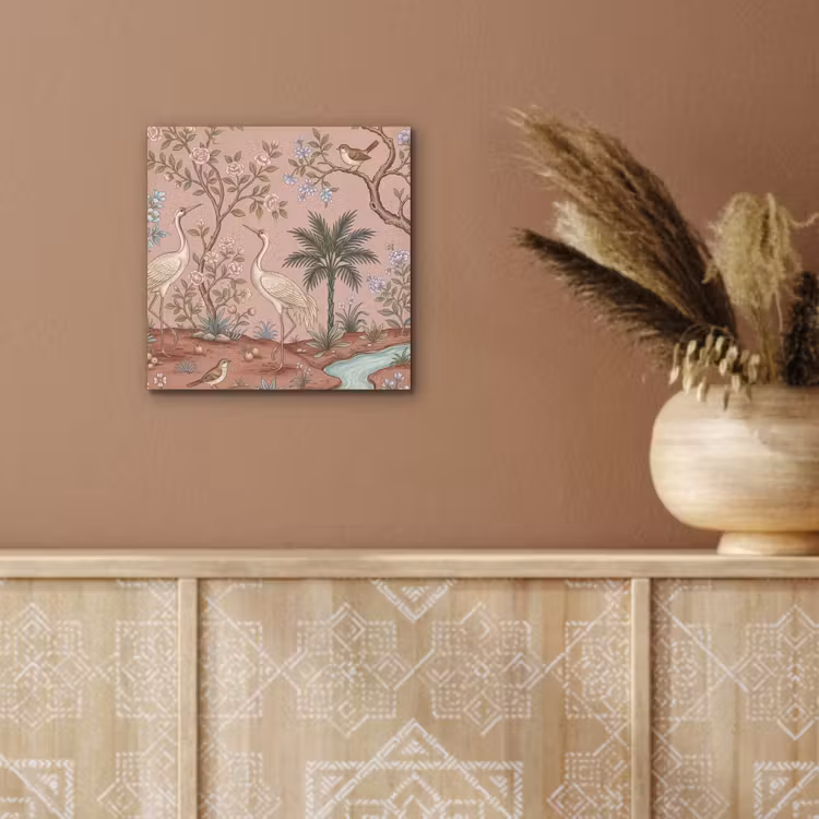 Aluminium schilderij - Nostalgisch - Reigers - Roze — 5