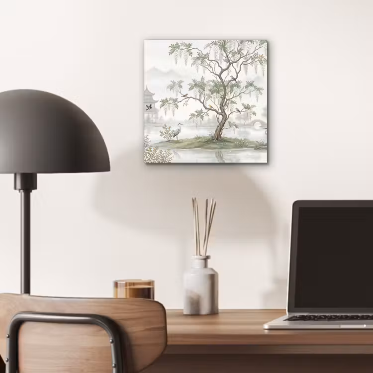 Aluminium schilderij - Reiger - Landschap - Groen — 6