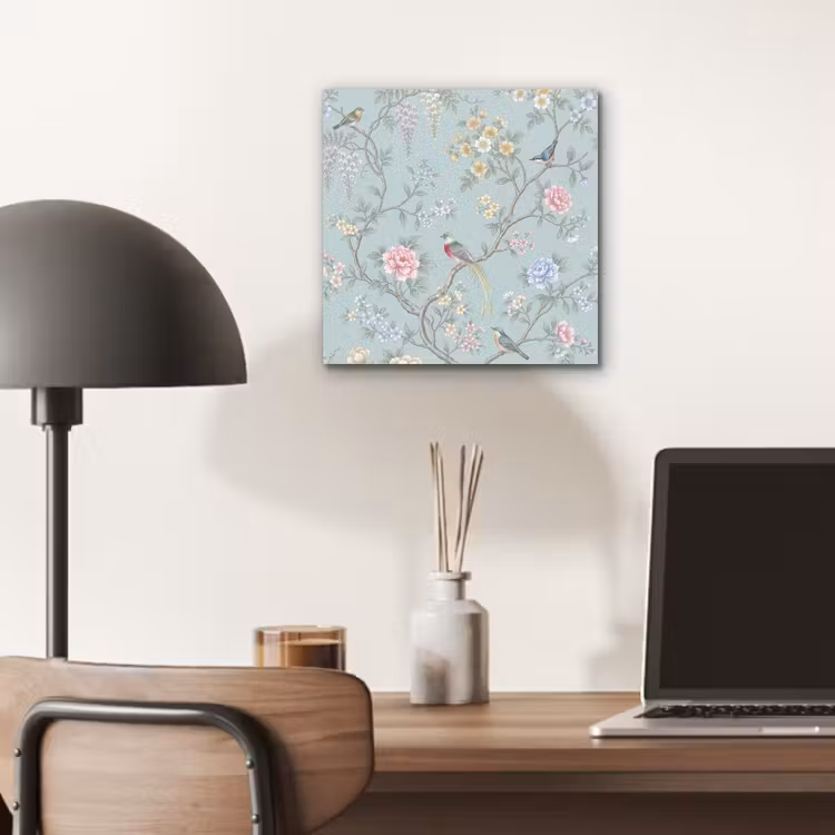 Aluminium schilderij - Vogel - Bloemen - Kleurrijk — 6