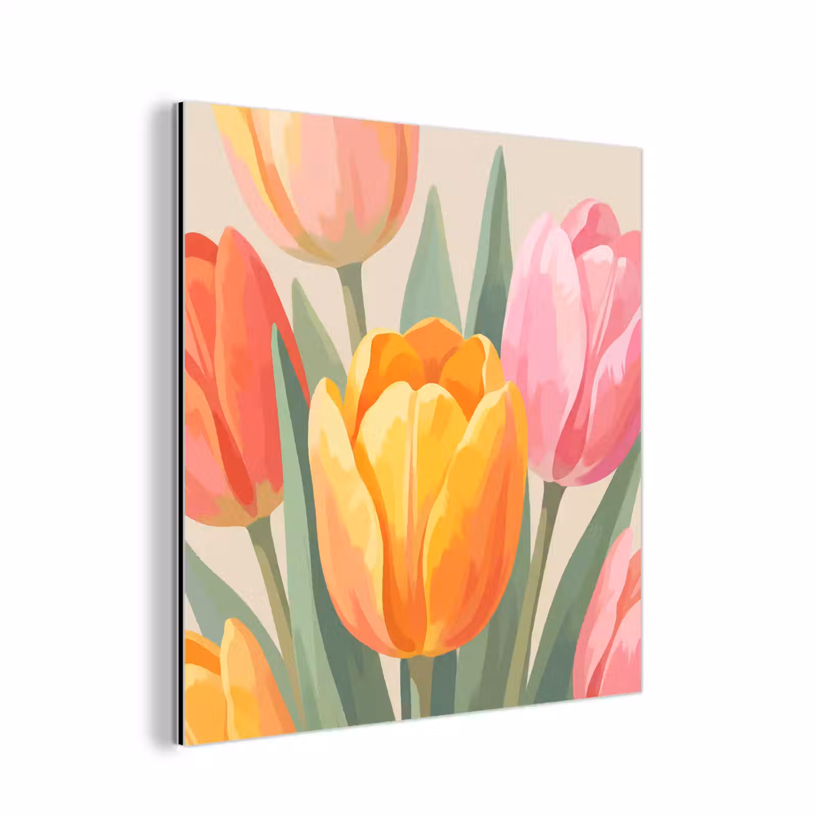Aluminium schilderij - Tulpen - Abstract - Kleurrijk — 1