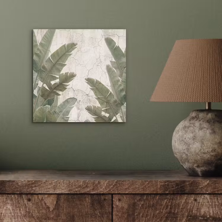 Aluminium schilderij - Bananenbladeren - Beton - Groen — 3
