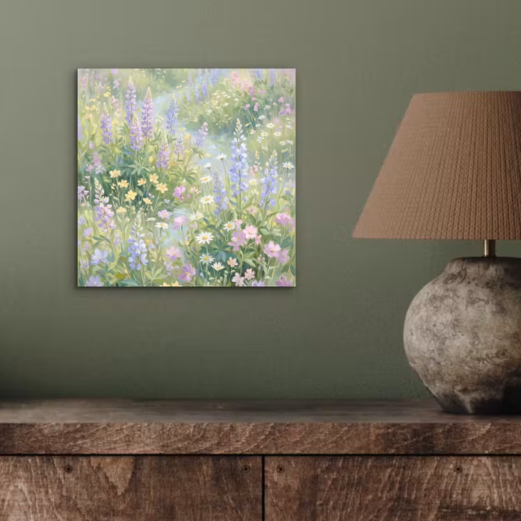 Aluminium schilderij - Bloemenveld - Heuvels - Kleurrijk — 3