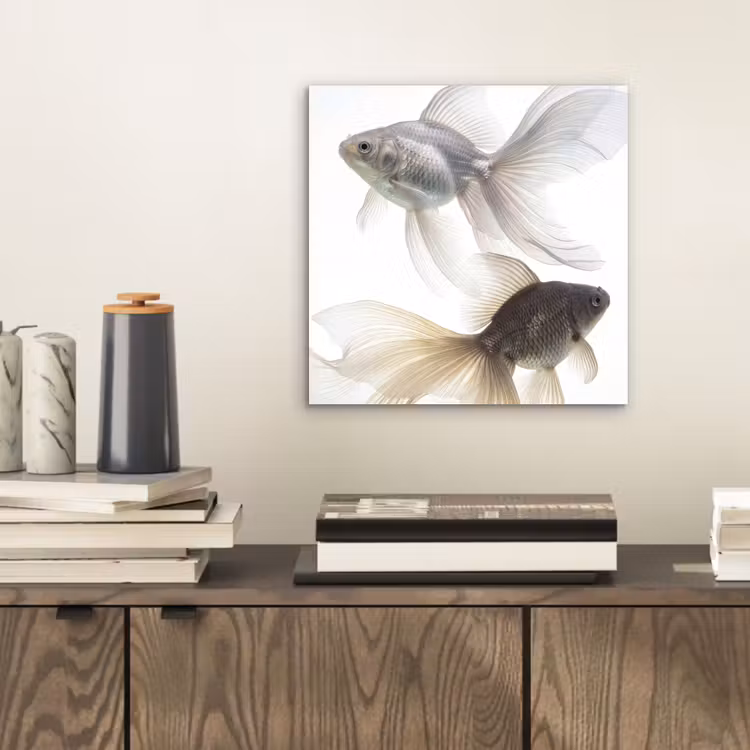 Aluminium schilderij - Goudvissen - Modern - Wit — 2