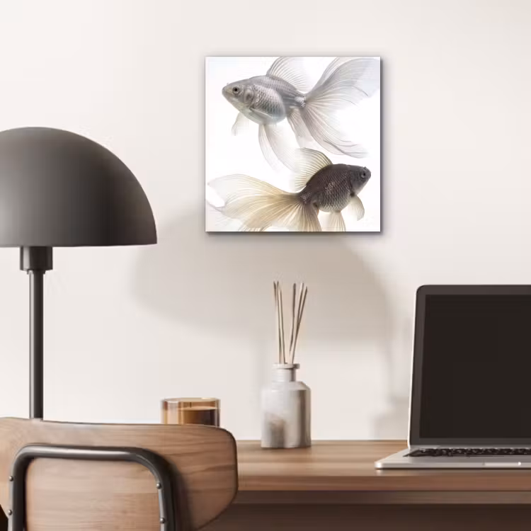 Aluminium schilderij - Goudvissen - Modern - Wit — 6