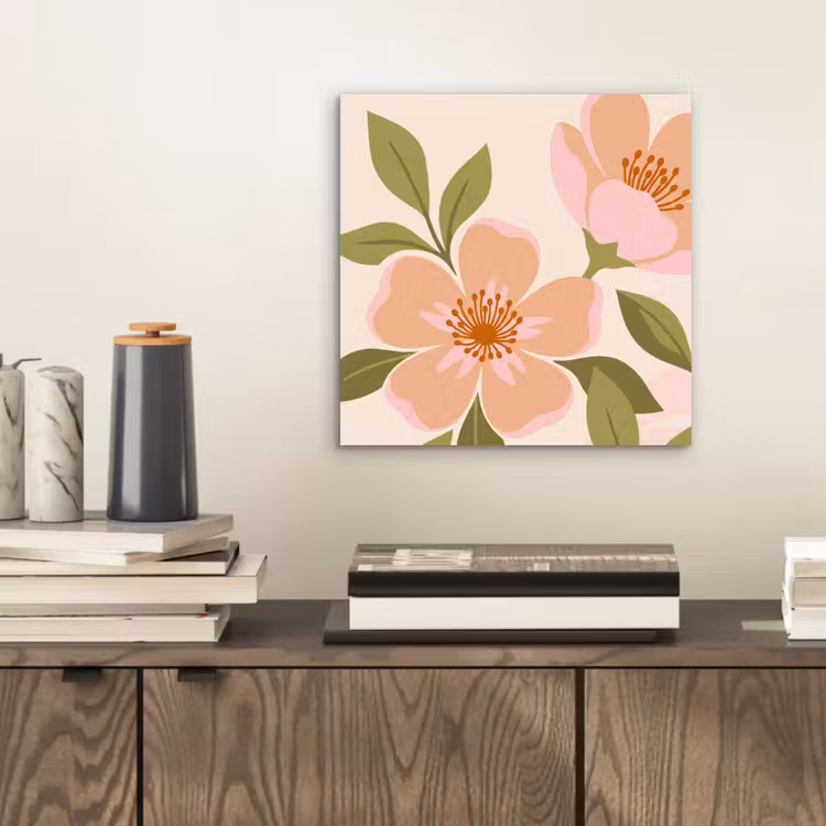 Aluminium schilderij - Grafisch - Bloemen - Roze — 2