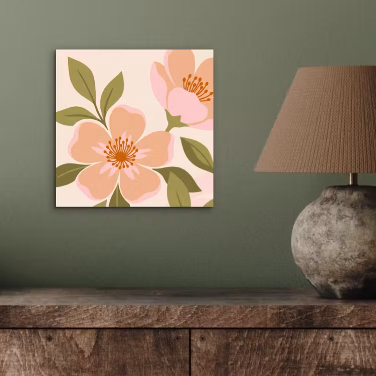 Aluminium schilderij - Grafisch - Bloemen - Roze — 3