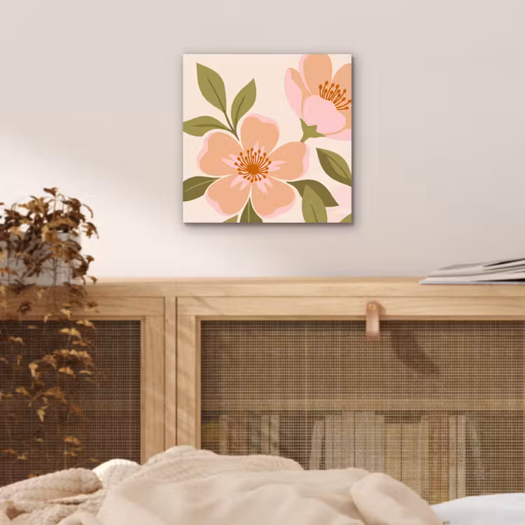 Aluminium schilderij - Grafisch - Bloemen - Roze — 4