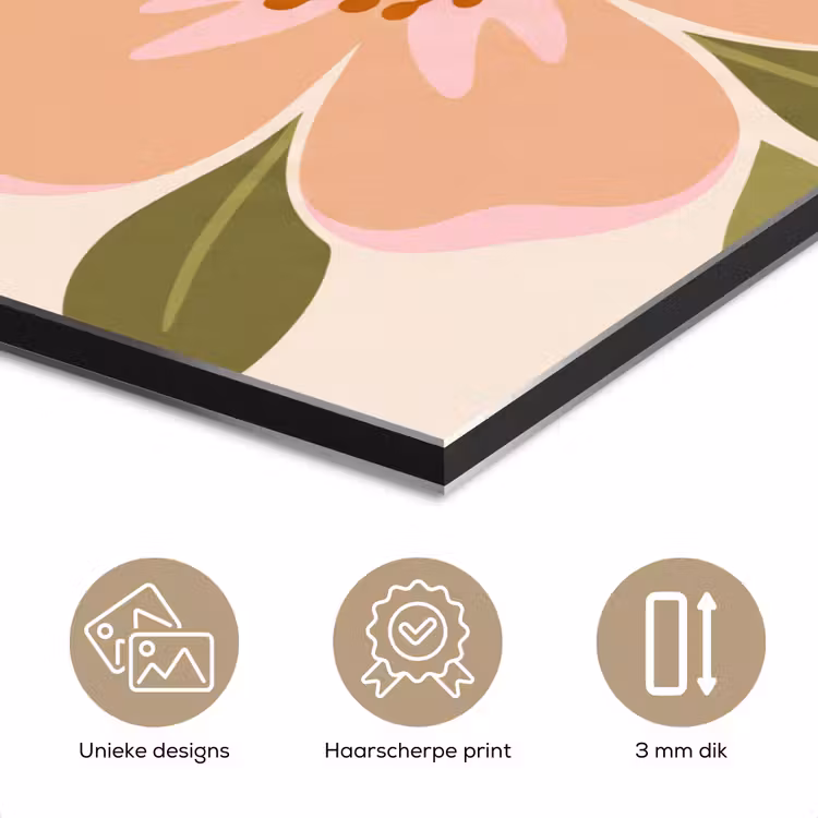 Aluminium schilderij - Grafisch - Bloemen - Roze — 7