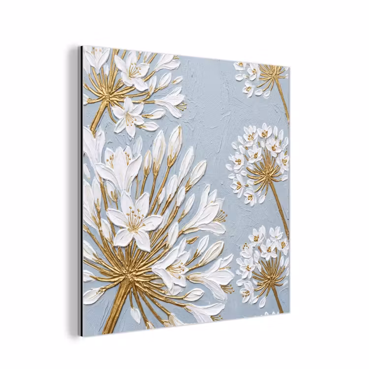 Aluminium schilderij - Illustratie - Bloemen - Blauw — 1