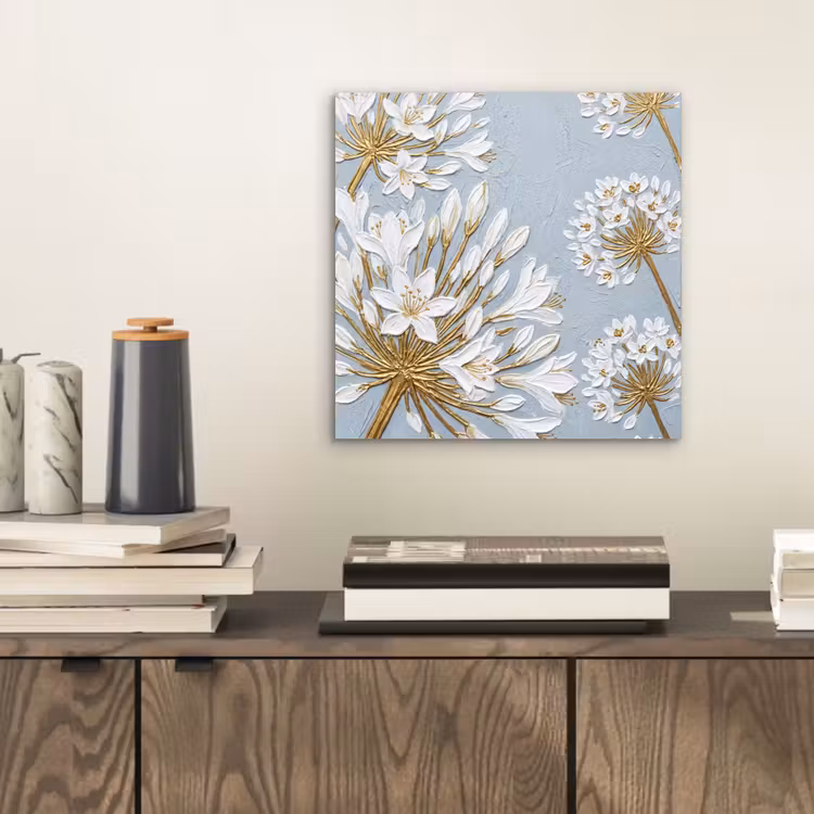 Aluminium schilderij - Illustratie - Bloemen - Blauw — 2