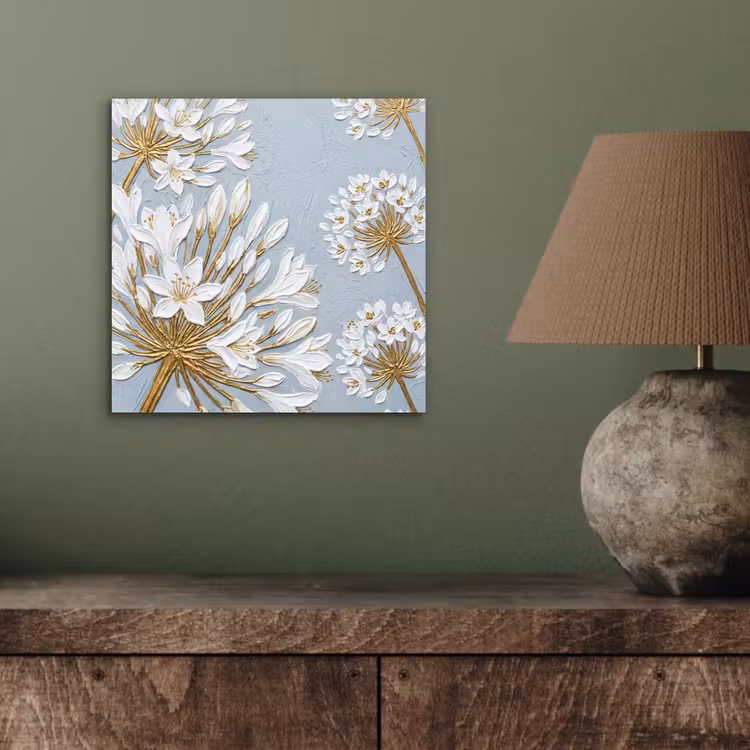 Aluminium schilderij - Illustratie - Bloemen - Blauw — 3