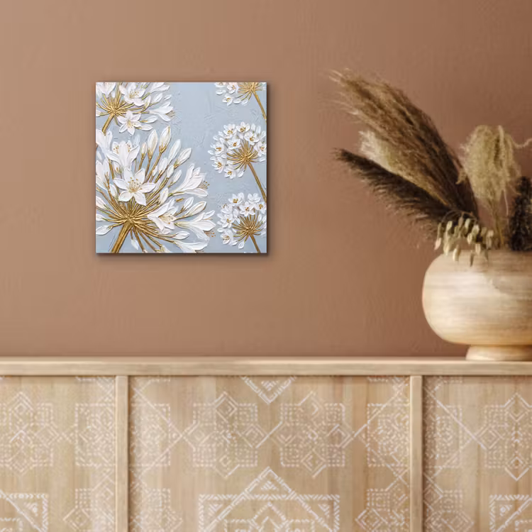 Aluminium schilderij - Illustratie - Bloemen - Blauw — 5