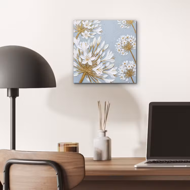 Aluminium schilderij - Illustratie - Bloemen - Blauw — 6