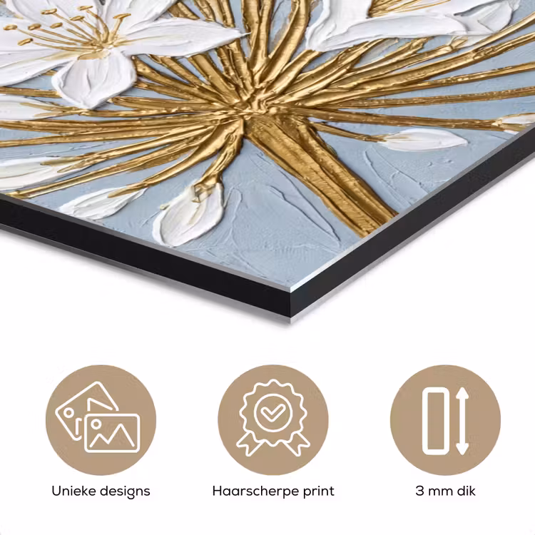 Aluminium schilderij - Illustratie - Bloemen - Blauw — 7