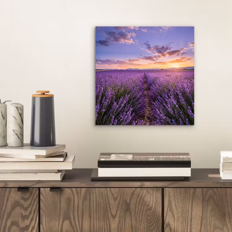 Aluminium schilderij - Lavendel - Veld - Natuur - Paars — 2