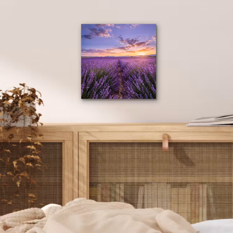 Aluminium schilderij - Lavendel - Veld - Natuur - Paars — 4
