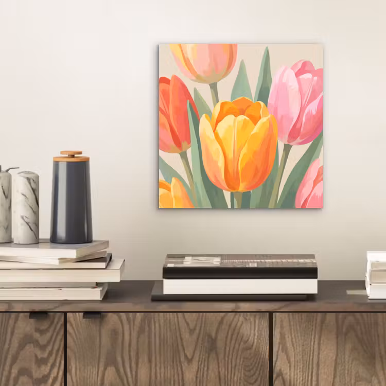 Aluminium schilderij - Tulpen - Abstract - Kleurrijk — 2